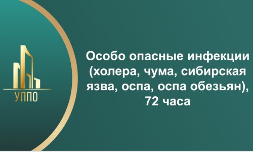 Особо опасные инфекции (холера, чума, сибирская язва, оспа, оспа обезьян), 72 часа