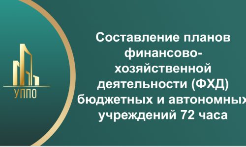 Составление планов финансово-хозяйственной деятельности (ФХД) бюджетных и автономных учреждений 72 часа